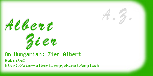 albert zier business card